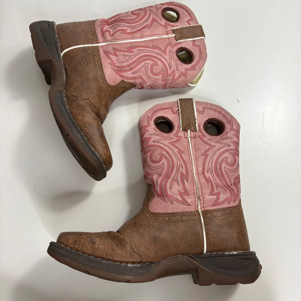 Durango Lil Rebel Little Kids Western Boot Tan Pink  Sz 13